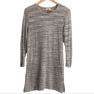 Old Navy Grey & White Long Sleeve T-Shirt Dress Size M